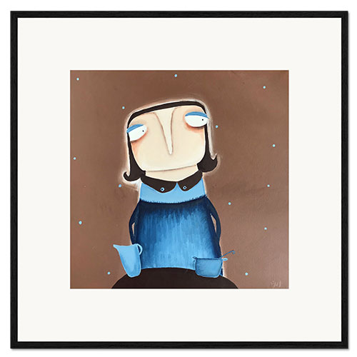 Framed art print Anne-Gret Serwuschok Preparing Fresh Brown Bear Sauce