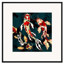Framed art print Metallic Koi I