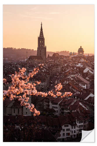 Sisustustarra Old town of Bern during a spring sunset