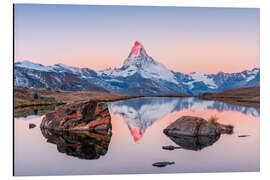 Quadro em alumínio  Nascer do sol no Matterhorn com alpenglow - Marcel Gross