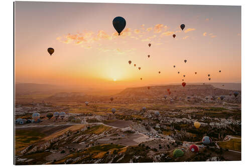 Gallery print Hot air balloon flight during sunrise over Cappadocia