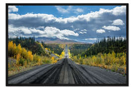 Gerahmter Kunstdruck Dempster Highway im Herbst