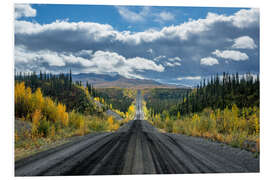 Print på skumplade Dempster Highway in autumn