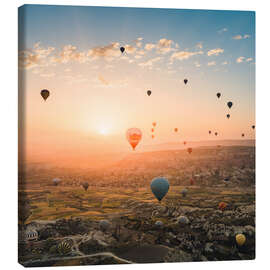 Stampa su tela  Mongolfiere all&#039;alba sopra la Cappadocia - Marcel Gross