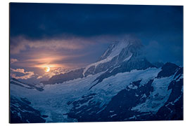 Aluminium print Rising full moon with Schreckhorn