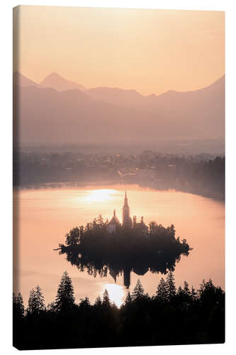 Canvas-taulu Sunrise over Lake Bled