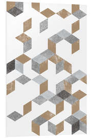 PVC print Gold and Grey pattern