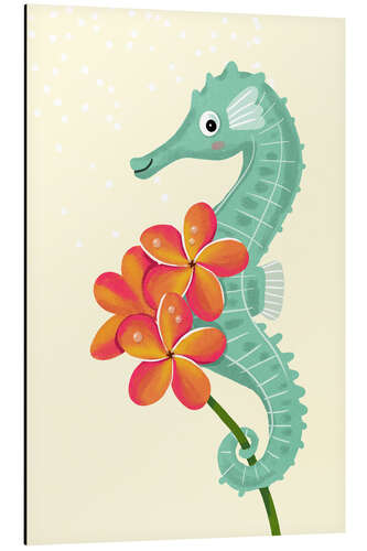 Aluminium print Flowerpower seahorse