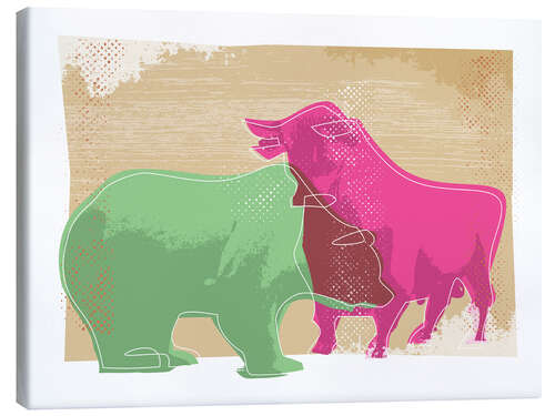 Stampa su tela Bull and Bear