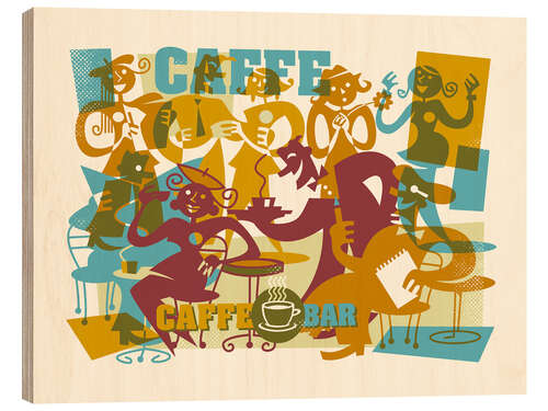 Wood print Caffee Bar