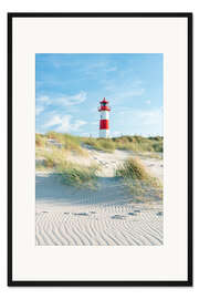Gerahmter Kunstdruck Leuchtturm List Ost auf Sylt