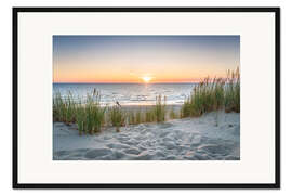 Gerahmter Kunstdruck Fußspuren im Sand II