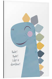 Aluminium print Roar like a happy dinosaur