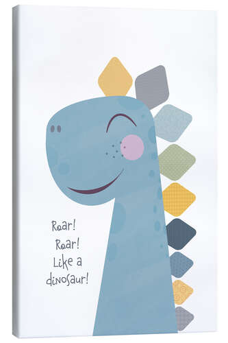 Canvas print Roar like a happy dinosaur