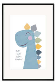 Gerahmter Kunstdruck Brüllen wie ein fröhlicher Dinosaurier