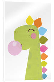 Gallery print Colourful dinosaur with bubble gum