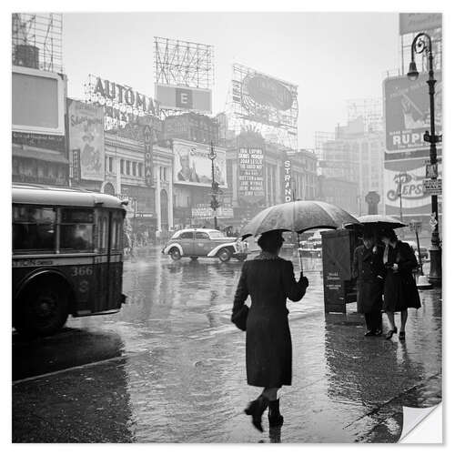 Vinilo para la pared Times Square en un día lluvioso en 1944