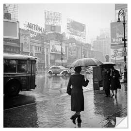 Naklejka na ścianę Times Square w deszczowy dzień w roku 1944