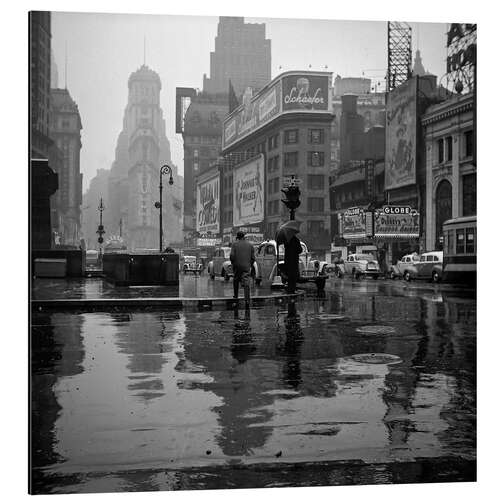 Aluminiumtavla Times Square on a rainy day, 1943