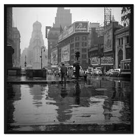 Gerahmter Kunstdruck Times Square an einem regnerischen Tag, 1943