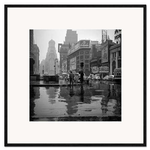 Impression artistique encadrée Times Square un jour de pluie, 1943