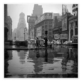 Poster Times Square on a rainy day, 1943