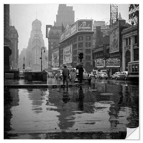 Vinilo para la pared Times Square en un día lluvioso, 1943