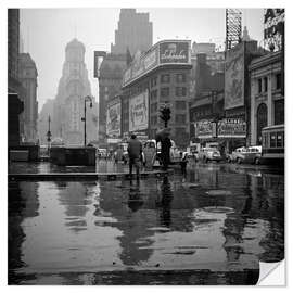 Selvklebende plakat Times Square on a rainy day, 1943