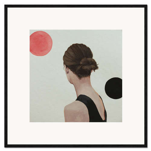 Innrammet kunsttrykk Back portrait of a young woman