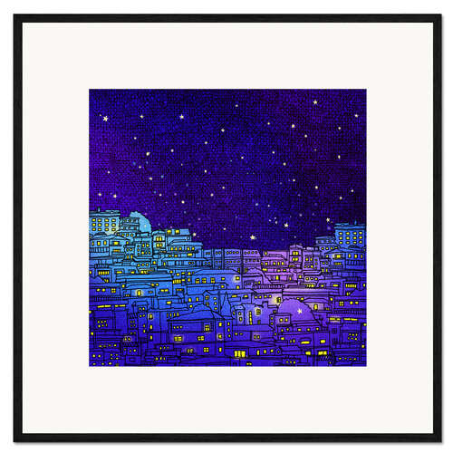 Ingelijste kunstdruk A night in Seoul II