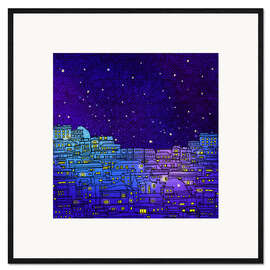Ingelijste kunstdruk A night in Seoul II