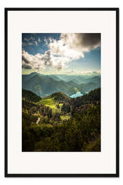 Gerahmter Kunstdruck Herzogstand &amp; Walchensee, Bayern