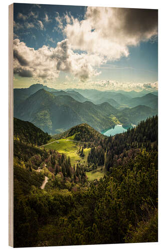 Holzbild Herzogstand & Walchensee, Bayern