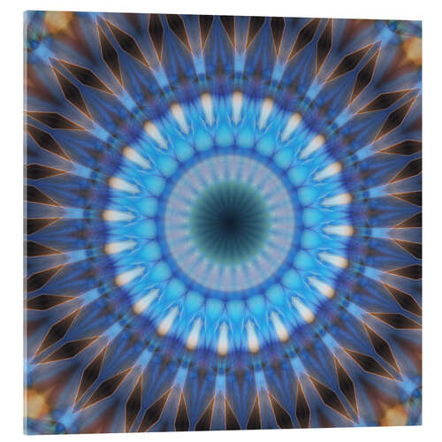 Acrylglasbild Mandala blaue Kraft