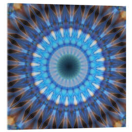 Acrylic print Mandala blue power