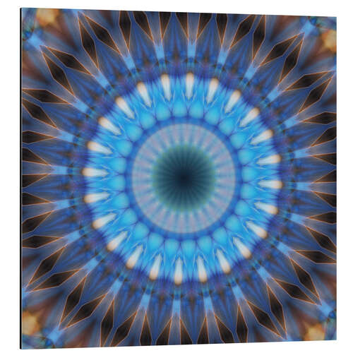 Alubild Mandala blaue Kraft