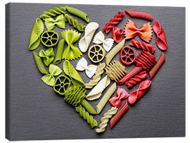 Canvastavla  Pasta heart with Italy flag colors - pixelliebe