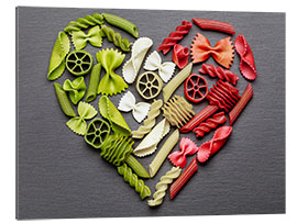 Galleritryk Pasta heart with Italy flag colors