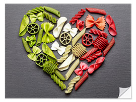 Wall sticker Pasta heart with Italy flag colors