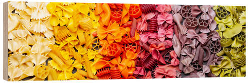 Wood print Colorful pasta