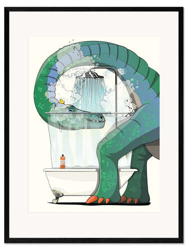 Framed art print Diplodocus Shower