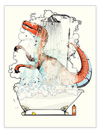 Poster  Vélociraptor sous la douche - Wyatt9