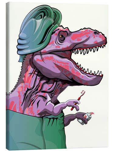 Canvas print T-Rex Brushing Teeth