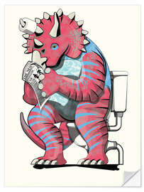 Wall sticker Triceratops on the Toilet