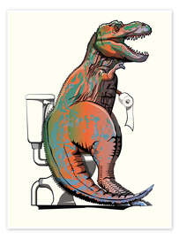 Plakat Tyranozaur w toalecie