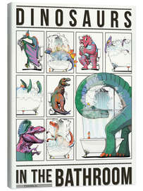 Canvas-taulu  Dinosaurs int he bathroom - Wyatt9