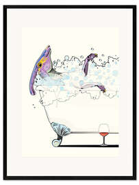 Framed art print Parasaurolophus in the bath