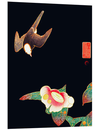 Foam board print Swallow and camellia