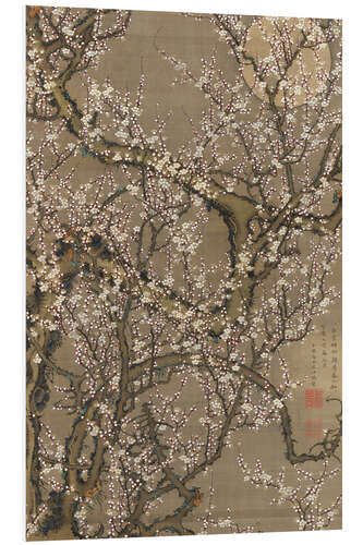 Foam board print White plum blossoms and moon