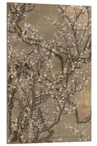 Galleritryk White plum blossoms and moon